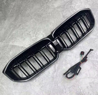 Load image into Gallery viewer, DOUBLE SLAT FRONT LED KIDNEY GRILLE LIGHT BLACK GRILL FOR BMW 3 SERIES G20 19-22
