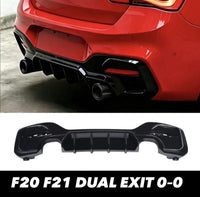 Load image into Gallery viewer, BMW 1 SERIES F20 F21 LCI 15-19 GLOSS BLACK REAR DIFFUSER LIP VALANCE BUMPER DUAL
