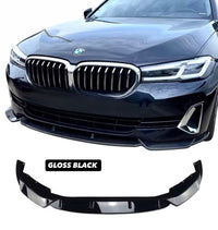 Load image into Gallery viewer, BMW 5 Series G30 LCI SE 2021-2023 Gloss Black Front Splitter 3 Piece

