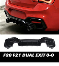 Load image into Gallery viewer, BMW 1 SERIES F20 F21 LCI 15-19 GLOSS BLACK REAR DIFFUSER LIP VALANCE BUMPER DUAL
