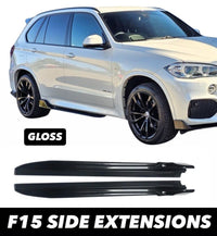 Load image into Gallery viewer, BMW X5M F85 F15 X6M F86 F16 GLOSS BLACK SIDE SKIRT SKIRTS EXTENSION BLADE
