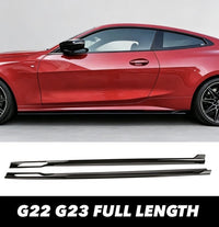 Load image into Gallery viewer, BMW 4 SERIES G22 G23 SIDE SKIRT EXTENSIONS LIP GLOSS BLACK FULL LENGTH STM
