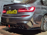 Load image into Gallery viewer, BMW 3 SERIES G20 KIT GLOSS BLACK BODYKIT FRONT LIP SPOILER LED DIFFUSER QUAD TIP
