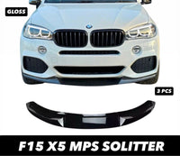 Load image into Gallery viewer, FOR BMW X5 F15 M PERFORMANCE FRONT SPLITTER SPOILER GLOSS BLACK 14-18 M SPORT MP
