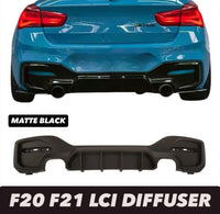 Load image into Gallery viewer, MATTE BLACK FOR BMW 1 SERIES F20 F21 M135i M140i REAR DIFFUSER M SPORT 15-19 LCI
