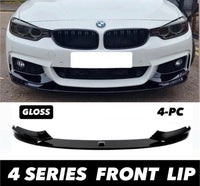 Load image into Gallery viewer, FRONT BUMPER SPLITTER LIP GLOSS BLACK FOR BMW 4 SERIES F32 F33 F36 M SPORT 4PCS
