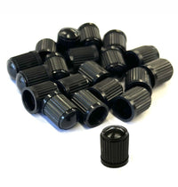 Load image into Gallery viewer, 16 X CAR BIKE CYCLE BLACK PLASTIC AIR VALVE TYRE ALLOY WHEEL CAPS DUST VALVE
