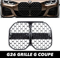 Load image into Gallery viewer, BMW 4 SERIES G26 GRAN COUPE 2021+ DIAMOND KIDNEY GRILLES GLOSS BLACK
