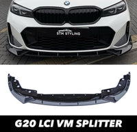 Load image into Gallery viewer, BMW 3 SERIES G20 M SPORT LCI FACELIFT FRONT SPLITTER LIP SPOILER GLOSS BLACK 23+
