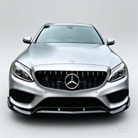 Load image into Gallery viewer, MERCEDES C CLASS W205 C205 2014-2018 AMG LINE GLOSS BLACK FRONT SPLITTER
