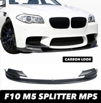 Load image into Gallery viewer, FRONT SPLITTER LIP SPOILER BUMPER FOR BMW 5 SERIES F10 M5 CARBON LOOK 2010-16
