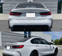 Load image into Gallery viewer, FOR BMW 3 SERIES G20 V STYLE M4 2019+ REAR SLIMLINE BOOT SPOILER LIP GLOSS BLACK
