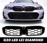 Load image into Gallery viewer, LED SLATTED FRONT GRILL IN GLOSS BLACK FOR BMW 3 SERIES G20 LCI 2023+
