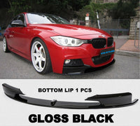 Load image into Gallery viewer, BMW 3 SERIES F30 F31 M SPORT FRONT SPLITTER LIP SPOILER GLOSS BLACK SLIM 1 PCS
