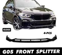Load image into Gallery viewer, BMW X5 G05 M PERFORMANCE FRONT SPLITTER KIT SPOILER LIP GLOSS BLACK 2019-23
