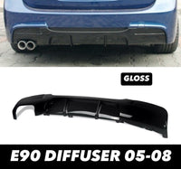 Load image into Gallery viewer, BMW E90 E91 Gloss Black Diffuser Lip M Sport Rear Bumper 2005-2008
