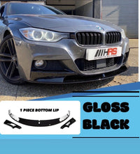 Load image into Gallery viewer, BMW 3 SERIES F30 F31 MP FRONT SPLITTER LIP SPOILER GLOSS BLACK 1 PIECE BOTTOM
