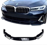 Load image into Gallery viewer, BMW 5 Series G30 LCI SE 2021-2023 Gloss Black Front Splitter 3 Piece
