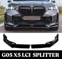Load image into Gallery viewer, BMW X5 G05 LCI 2023+  GLOSS BLACK FRONT LIP SPOILER SPLITTER M SPORT
