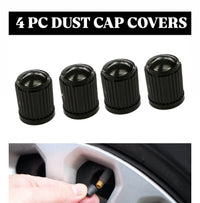 Load image into Gallery viewer, 4 X CAR BIKE CYCLE BLACK PLASTIC AIR VALVE TYRE ALLOY WHEEL CAPS DUST VALVE
