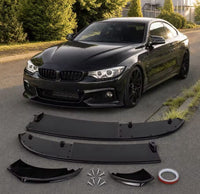 Load image into Gallery viewer, FRONT BUMPER SPLITTER LIP GLOSS BLACK FOR BMW 4 SERIES F32 F33 F36 M SPORT 4PCS
