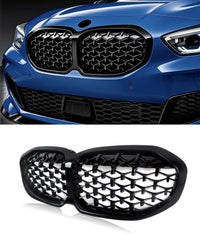 Load image into Gallery viewer, BMW 1 SERIES F40 DIAMOND STYLE M SPORT FRONT GRILLE GLOSS BLACK 2020 ONWARDS STM
