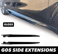 Load image into Gallery viewer, BMW X5 G05 M SPORT GLOSS BLACK SIDE SKIRTS EXTENSION BLADES FACELIFT 18-23
