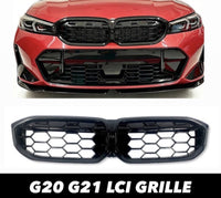 Load image into Gallery viewer, FRONT GRILLE DIAMOND STYLE GLOSS BLACK FOR BMW 3 SERIES G20 G21 LCI 2024-2026
