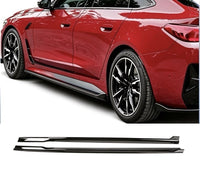 Load image into Gallery viewer, BMW 4 SERIES I4 G26 M PERFORMANCE SIDE SKIRT LIP EXTENSIONS BLACK FULL LENGTH
