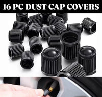 Load image into Gallery viewer, 16 X CAR BIKE CYCLE BLACK PLASTIC AIR VALVE TYRE ALLOY WHEEL CAPS DUST VALVE
