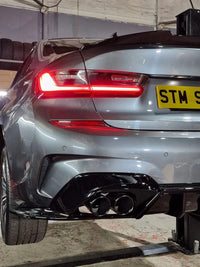 Load image into Gallery viewer, BMW 3 SERIES G20 KIT GLOSS BLACK BODYKIT FRONT LIP SPOILER LED DIFFUSER QUAD TIP
