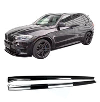 Load image into Gallery viewer, BMW X5M F85 F15 X6M F86 F16 GLOSS BLACK SIDE SKIRT EXTENSION BLADE LIP MP
