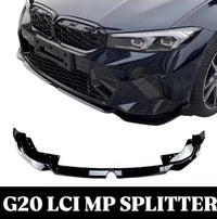 Load image into Gallery viewer, BMW 3 Series G20 G21 Lci Splitter M Sport Front Bumper Lip Gloss Black 23+ ABS
