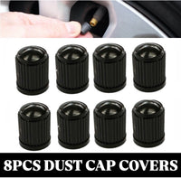 Load image into Gallery viewer, 8x DUST AIR VALVE TYRE CAPS BLACK PLASTIC COVERS CAR BIKE WHEEL &amp; MOTORBIKE NEW
