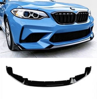 Load image into Gallery viewer, BMW 2 SERIES F87 M2 CS STYLE FRONT BUMPER M LIP SPLITTER GLOSS BLACK 2015+
