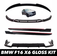 Load image into Gallery viewer, BMW X6 F16 GLOSS BLACK BODYKIT BODY KIT FRONT SPLITTER LIP REAR DIFFUSER SPOILER
