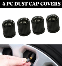 Load image into Gallery viewer, 4 X CAR BIKE CYCLE BLACK PLASTIC AIR VALVE TYRE ALLOY WHEEL CAPS DUST VALVE
