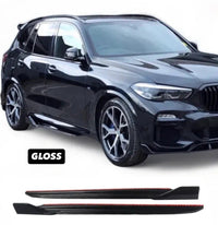 Load image into Gallery viewer, BMW X5 G05 M SPORT GLOSS BLACK SIDE SKIRTS EXTENSION BLADES FACELIFT 18-23
