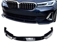 Load image into Gallery viewer, BMW 5 Series G30 LCI SE 2021-2023 Gloss Black Front Splitter 3 Piece
