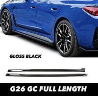 Load image into Gallery viewer, BMW 4 SERIES I4 G26 M PERFORMANCE SIDE SKIRT LIP EXTENSIONS BLACK FULL LENGTH
