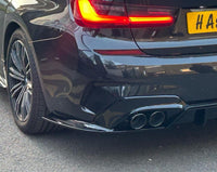 Load image into Gallery viewer, BMW G20 G80 3 SERIES GLOSS BLACK REAR BUMPER DIFFUSER SPLITTER CANARDS LIP
