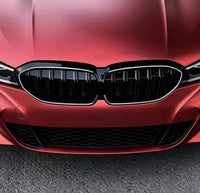 Load image into Gallery viewer, DOUBLE SLAT FRONT LED KIDNEY GRILLE LIGHT BLACK GRILL FOR BMW 3 SERIES G20 19-22
