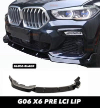 Load image into Gallery viewer, For G06 X6 Pre-LCI 19-22 MP Style Gloss Black Front Splitter Lip Valance M Sport
