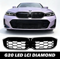 Load image into Gallery viewer, LED SLATTED FRONT GRILL IN GLOSS BLACK FOR BMW 3 SERIES G20 LCI 2023+
