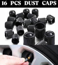 Load image into Gallery viewer, 16 X CAR BIKE CYCLE BLACK PLASTIC AIR VALVE TYRE ALLOY WHEEL CAPS DUST VALVE
