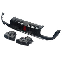 Load image into Gallery viewer, MERCEDES BENZ W205 AMG C63 REAR BUMPER DIFFUSER AMG B STYLE WITH TAILPIPE LED
