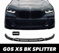 Load image into Gallery viewer, BMW X5 G05 M PERFORMANCE FRONT SPLITTER SPOILER LIP KIT GLOSS BLACK 2019+ ABS
