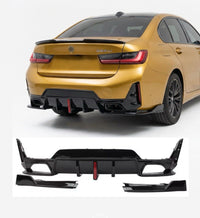 Load image into Gallery viewer, GLOSS BLACK MP STYLE BODY KIT FOR BMW 3 SERIES G20 LCI SPLITTER DIFFUSER FULL SD
