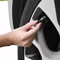 Load image into Gallery viewer, 4 X CAR BIKE CYCLE BLACK PLASTIC AIR VALVE TYRE ALLOY WHEEL CAPS DUST VALVE
