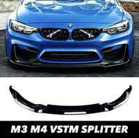 Load image into Gallery viewer, BMW M3 M4 F80 F82 F83 FRONT SPLITTER LIP V SPOILER PERFORMANCE STYLE GLOSS BLACK

